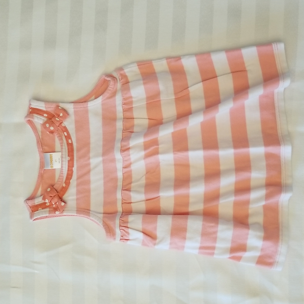 Gymboree Girls Pink & White Striped Tank Top